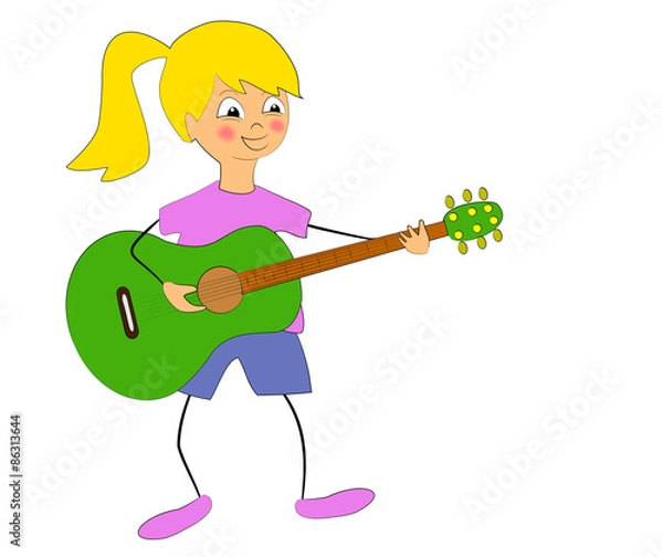 Obraz mädchen mit gitarre
