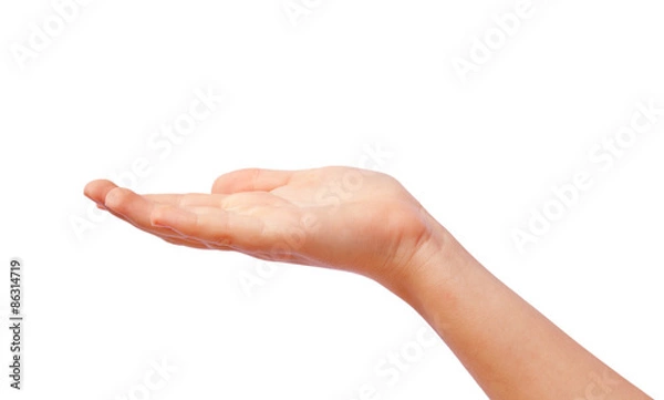 Obraz Dając rękę na białym tle