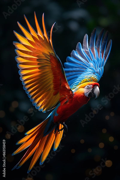 Obraz colorful parrot on a black background