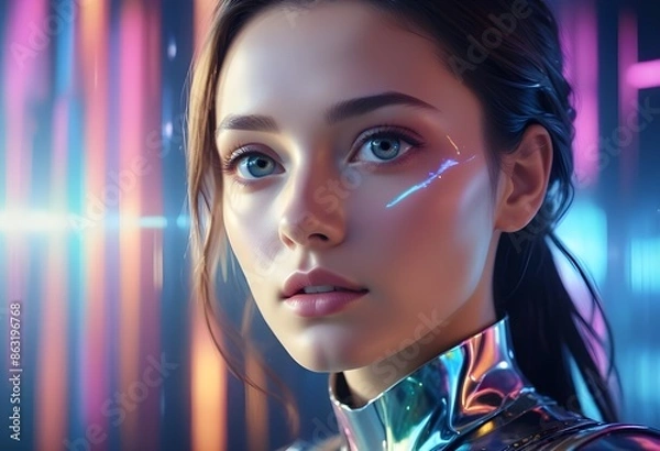 Obraz Artificial intelligence woman 