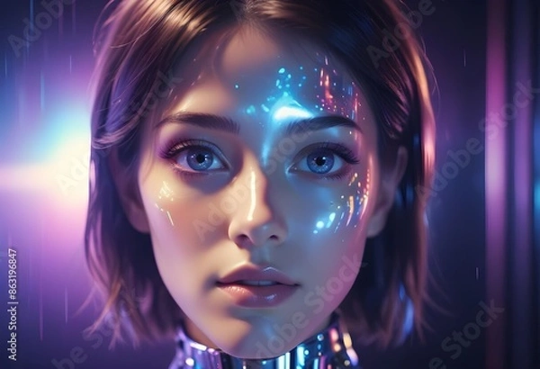 Obraz Artificial intelligence woman 