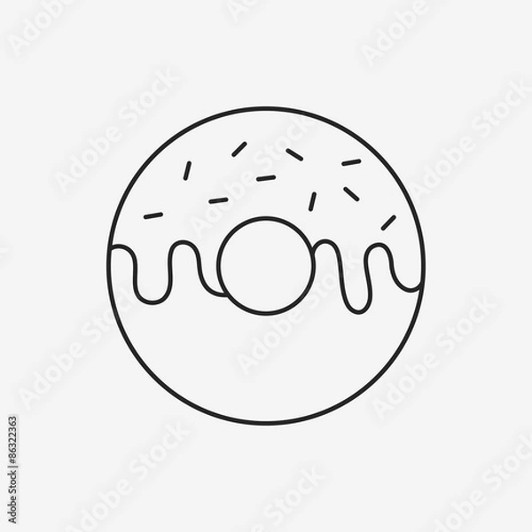 Fototapeta donut line icon