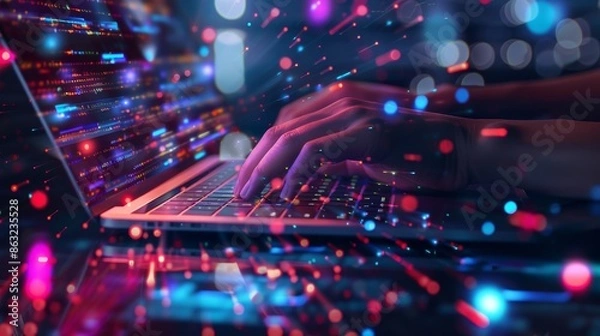 Fototapeta Future Forward Empowering Innovation with Dynamic Digital Transformation in Modern Business Environment