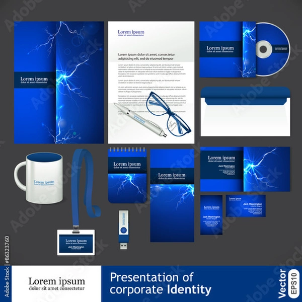 Obraz Blue corporate identity template