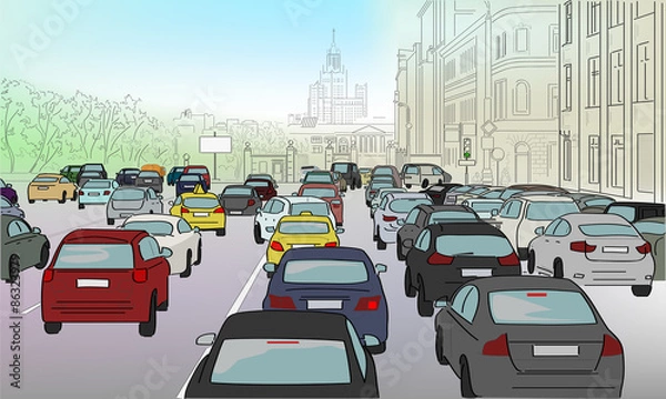 Obraz автомобильная пробка