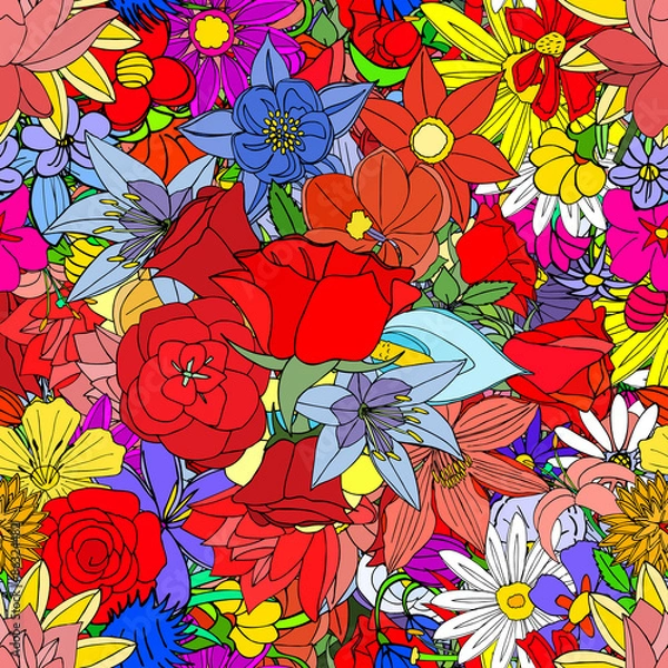 Obraz flowers, seamless pattern