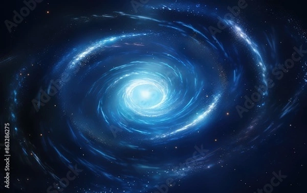 Obraz Abstract blue spiral background. Fantasy fractal texture. Digital art. 3D rendering.