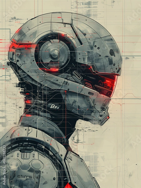 Fototapeta Cyber cop, generative ai