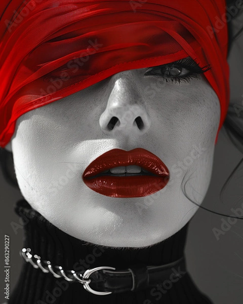 Obraz Red woman, generative ai