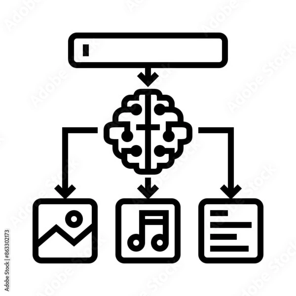 Obraz  Prompt for Content Generation Line Icon
