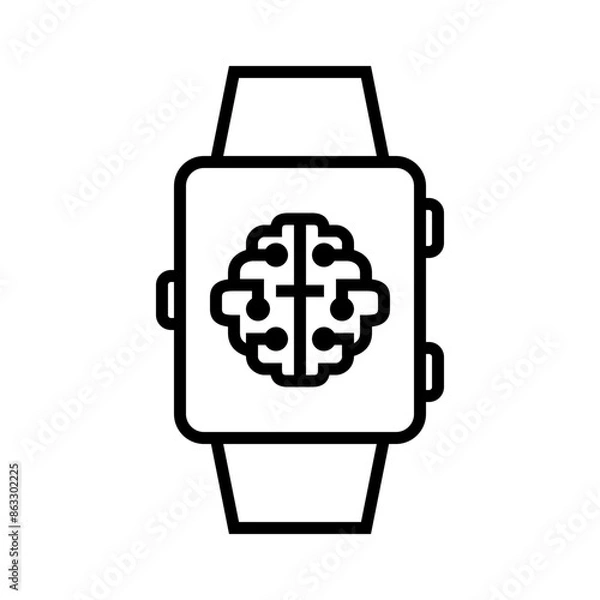 Obraz Smartwatch Artificial Intelligence Line Icon