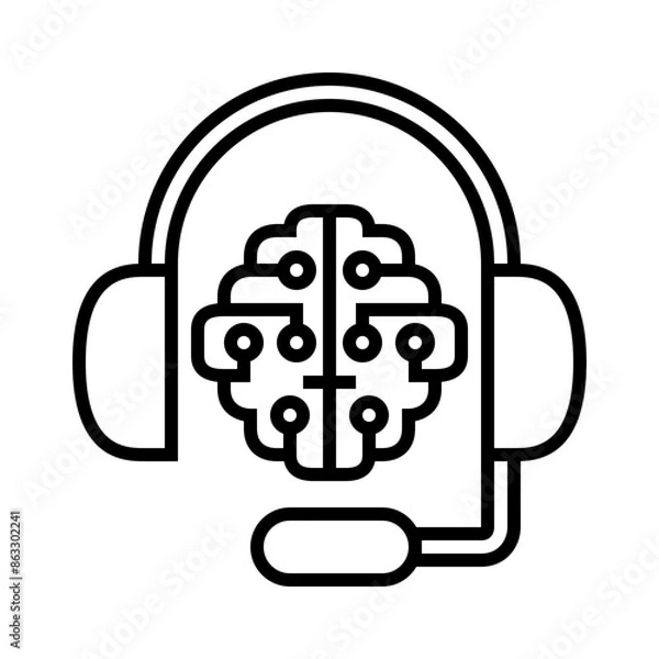 Obraz Automatic Call Center Line Icon