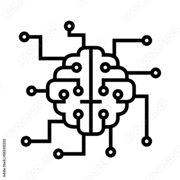 Obraz Neural Network Line Icon