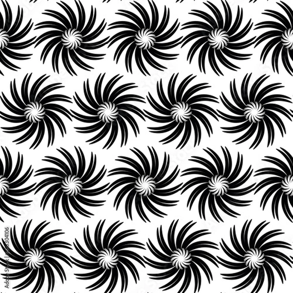 Fototapeta Monochrome stock vector illustration seamless pattern for web, for print, for fabric print