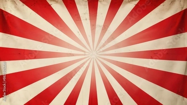 Obraz Circus tent background illustration with copy space , colorful design striped white and red retro entertainment carnival backdrop.