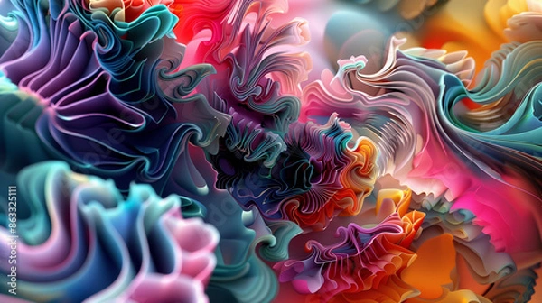 Fototapeta Complex abstract pattern with vivid colors