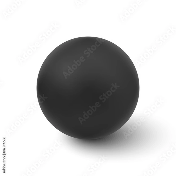 Obraz Vector black ball isolated on white background