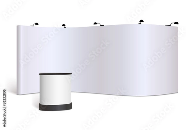 Obraz Trade show booth mock-up. Vector isolated on white background
