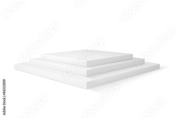 Obraz Empty stage studio vector isolated on white background