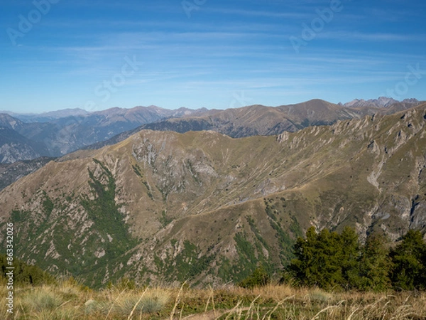 Fototapeta view on the mountains in the Southern French Alp on a sunny late summer day