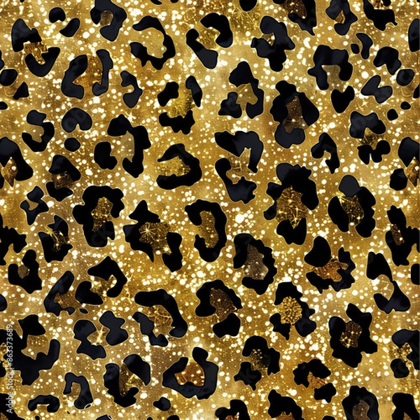 Obraz textured gold glitter leopard print background