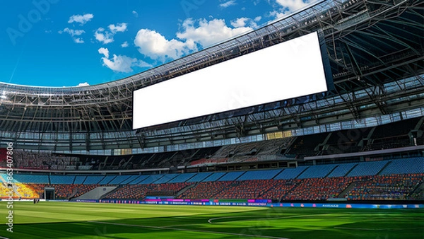 Obraz Extensive sports facility with a sizable screen for personalized media placement.