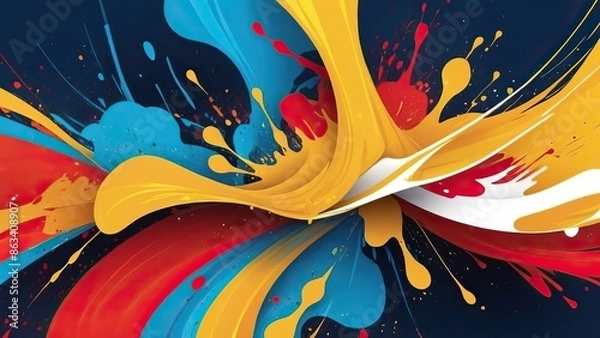 Fototapeta Abstract Background Design with Dynamic and Vibrant Color Splashes in Sharp Contrast