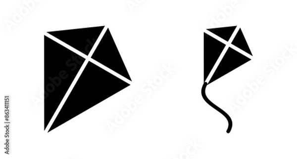 Fototapeta Kite icon vector isolated on white background. kite vector icon.