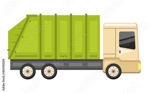 Obraz Garbage truck design on white background
