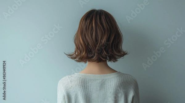 Obraz ショートカットの女性の後ろ姿