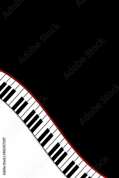 Fototapeta Piano illustration. Concert/event poster, flyer, background etc. Design element for notices, announcements, posters, flyers, handbills, stationery, websites & more.