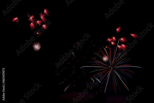 Fototapeta Fireworks in the night sky