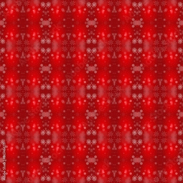 Fototapeta Red Christmas Flora Pattern Background 6000x6000px