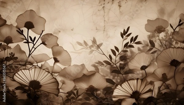 Obraz A retro vintage background with faded, distressed paper texture