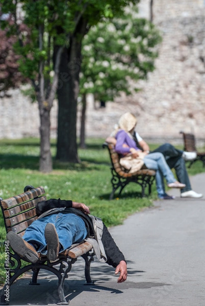 Fototapeta Drinker sleeping