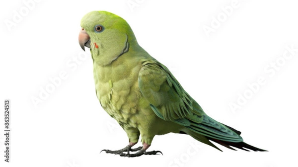 Fototapeta Green parrot bird on transparent background 