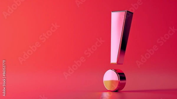 Obraz AI art, three-dimensional exclamation mark background