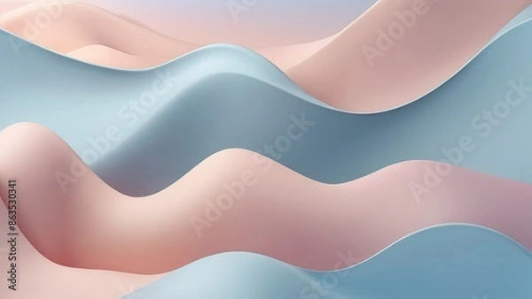Fototapeta Elegant Soft Gradient Background with Pastel Blue and Pink