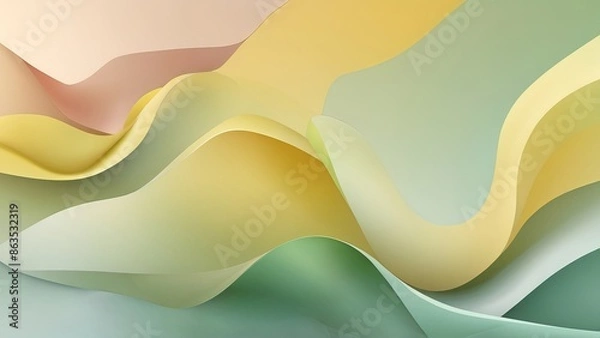 Fototapeta Elegant Soft Gradient Background with Pastel Green and Yellow