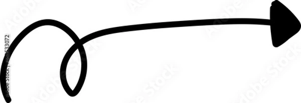 Fototapeta Curved Hand Drawn Arrows Scribble