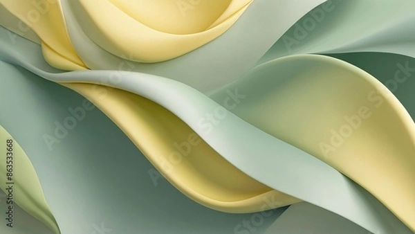 Fototapeta Elegant Soft Gradient Background with Pastel Green and Yellow