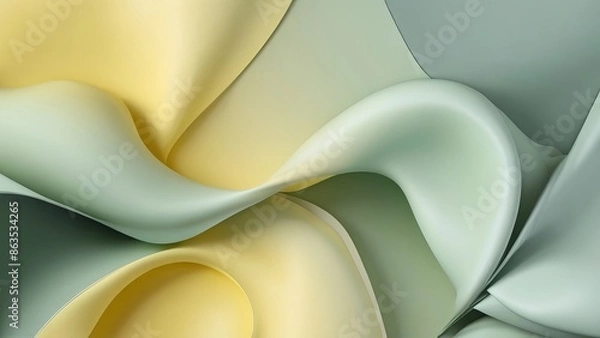 Fototapeta Elegant Soft Gradient Background with Pastel Green and Yellow