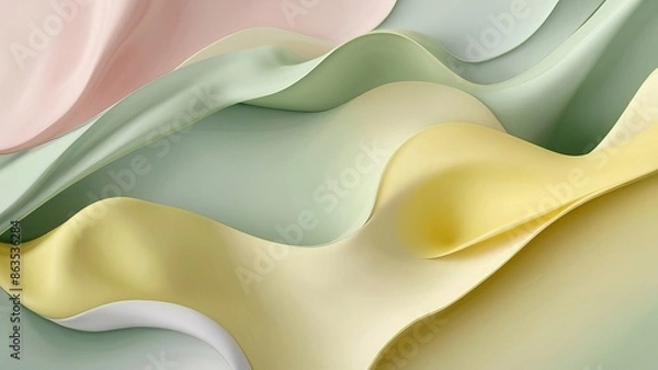 Fototapeta Elegant Soft Gradient Background with Pastel Green and Yellow