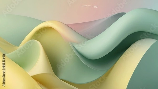 Fototapeta Elegant Soft Gradient Background with Pastel Green and Yellow