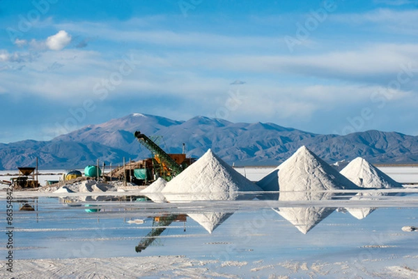 Obraz Salinas Grandes w argentyńskich Andach to słona pustynia w Jujuy