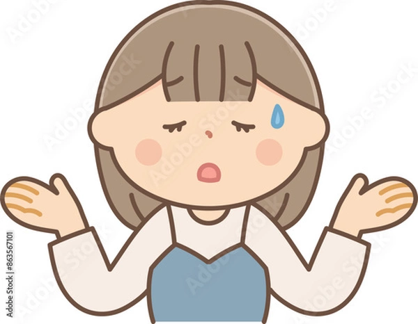 Fototapeta 困ってお手上げの女性