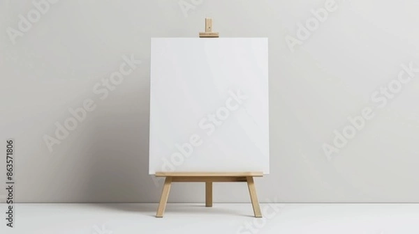 Fototapeta An easel pad on a plain background, showcasing its functional and uncluttered design, perfect for brainstorming and teaching.