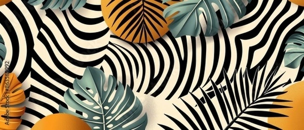 Fototapeta Vibrant geometric safari pattern, abstract animal prints, wild and bold, dynamic design
