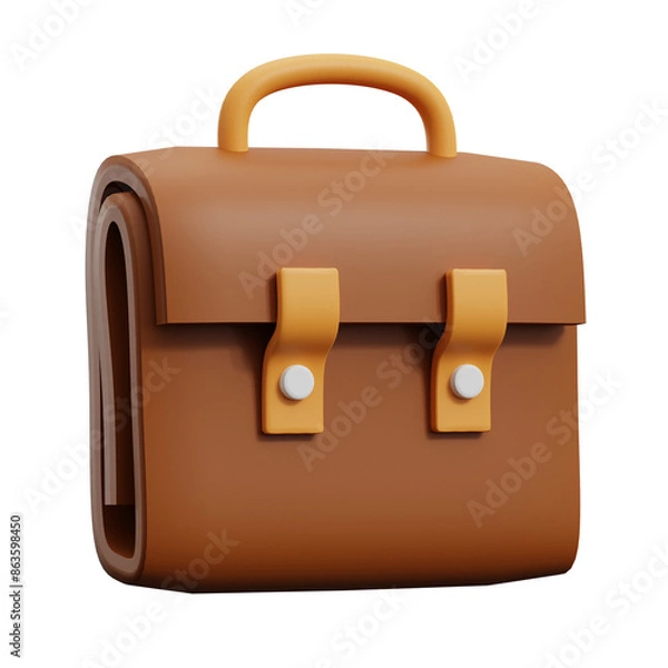 Fototapeta 3d rendered icon of a old suitcase