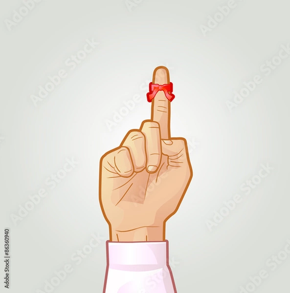 Obraz Tie a ribbon on finger to remember vector image